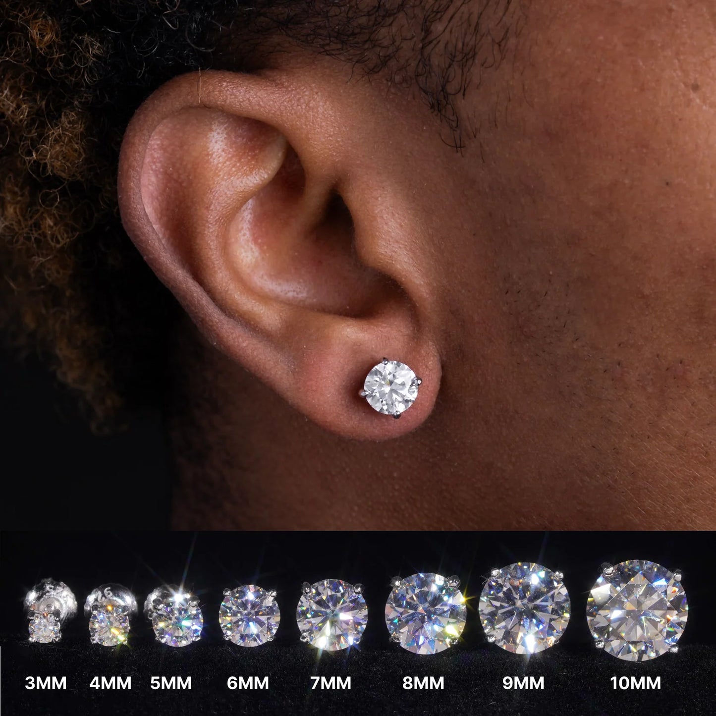 925 & VVS Moissanite Stud Earrings