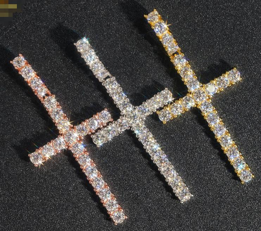 925S VVS Moissanite Cross Pendant 2.5ct